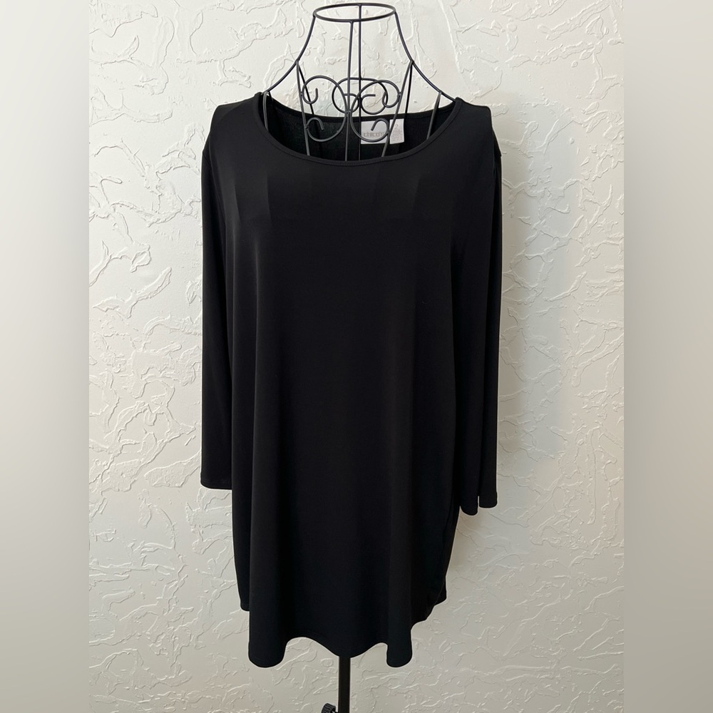 Chico’s 3/4 Sleeve Top with Curved Hem